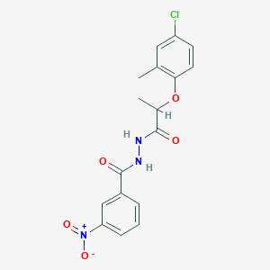 molecular formula C17H16ClN3O5 B2686000 N'-[2-(4-chloro-2-methylphenoxy)propanoyl]-3-nitrobenzohydrazide CAS No. 613219-56-0