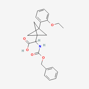 molecular formula C23H25NO5 B2686021 2-[3-(2-Ethoxyphenyl)-1-bicyclo[1.1.1]pentanyl]-2-(phenylmethoxycarbonylamino)acetic acid CAS No. 2287261-70-3