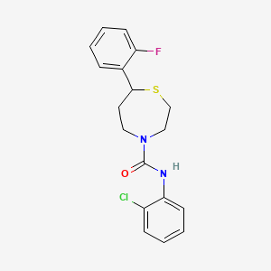 molecular formula C18H18ClFN2OS B2686028 N-(2-氯苯基)-7-(2-氟苯基)-1,4-噻吩-4-羧酰胺 CAS No. 1705332-57-5