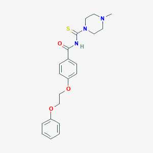 molecular formula C21H25N3O3S B268604 N-[(4-methyl-1-piperazinyl)carbothioyl]-4-(2-phenoxyethoxy)benzamide 