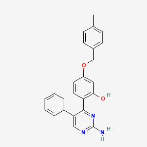 molecular formula C24H21N3O2 B2686054 2-(2-氨基-5-苯基嘧啶-4-基)-5-[(4-甲基苯基)甲氧基]苯酚 CAS No. 877795-62-5