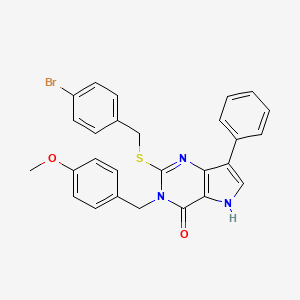 molecular formula C27H22BrN3O2S B2686059 2-((4-bromobenzyl)thio)-3-(4-methoxybenzyl)-7-phenyl-3H-pyrrolo[3,2-d]pyrimidin-4(5H)-one CAS No. 2034491-11-5
