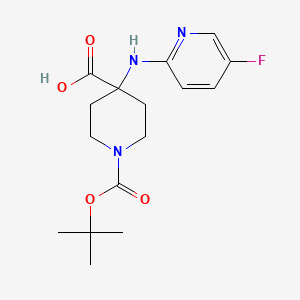 molecular formula C16H22FN3O4 B2686061 1-(tert-Butoxycarbonyl)-4-((5-fluoropyridin-2-yl)amino)piperidine-4-carboxylic acid CAS No. 2177266-27-0