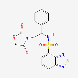molecular formula C17H14N4O5S2 B2686065 N-(2-(2,4-dioxooxazolidin-3-yl)-1-phenylethyl)benzo[c][1,2,5]thiadiazole-4-sulfonamide CAS No. 2034437-67-5