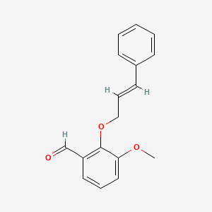 molecular formula C17H16O3 B2686067 3-methoxy-2-{[(2E)-3-phenylprop-2-en-1-yl]oxy}benzaldehyde CAS No. 133495-64-4