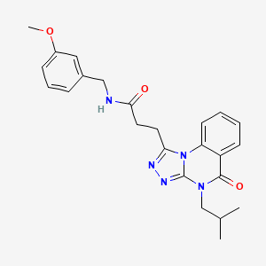 molecular formula C24H27N5O3 B2686068 3-(4-isobutyl-5-oxo-4,5-dihydro[1,2,4]triazolo[4,3-a]quinazolin-1-yl)-N-(3-methoxybenzyl)propanamide CAS No. 902929-63-9