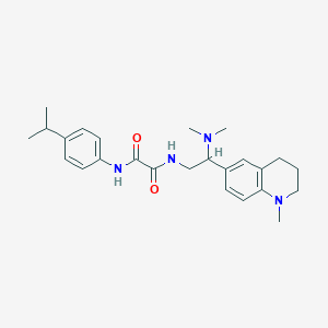 molecular formula C25H34N4O2 B2686086 N1-(2-(dimethylamino)-2-(1-methyl-1,2,3,4-tetrahydroquinolin-6-yl)ethyl)-N2-(4-isopropylphenyl)oxalamide CAS No. 922064-70-8