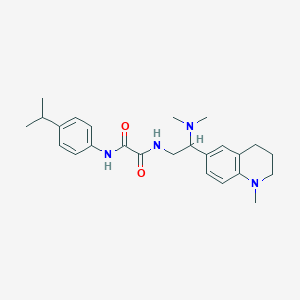 molecular formula C25H34N4O2 B2686086 N-[2-(dimethylamino)-2-(1-methyl-1,2,3,4-tetrahydroquinolin-6-yl)ethyl]-N'-[4-(propan-2-yl)phenyl]ethanediamide CAS No. 922064-70-8