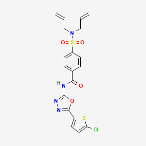 N-(5-(5-chlorothiophen-2-yl)-1,3,4-oxadiazol-2-yl)-4-(N,N-diallylsulfamoyl)benzamide