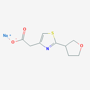molecular formula C9H10NNaO3S B2686097 Sodium 2-(2-(tetrahydrofuran-3-yl)thiazol-4-yl)acetate CAS No. 2228777-36-2