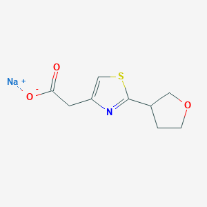 molecular formula C9H10NNaO3S B2686097 2-(2-(四氢呋喃-3-基)噻唑-4-基)乙酸钠 CAS No. 2228777-36-2