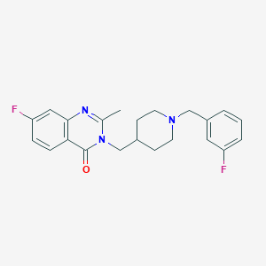 molecular formula C22H23F2N3O B2686104 7-Fluoro-3-({1-[(3-fluorophenyl)methyl]piperidin-4-yl}methyl)-2-methyl-3,4-dihydroquinazolin-4-one CAS No. 2415469-37-1