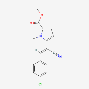molecular formula C16H13ClN2O2 B2686107 methyl 5-[(Z)-2-(4-chlorophenyl)-1-cyanoethenyl]-1-methylpyrrole-2-carboxylate CAS No. 477853-70-6