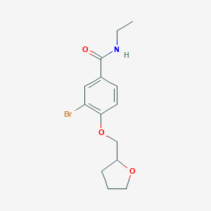 molecular formula C14H18BrNO3 B268611 3-bromo-N-ethyl-4-(tetrahydro-2-furanylmethoxy)benzamide 