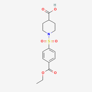 molecular formula C15H19NO6S B2686119 1-[4-(Ethoxycarbonyl)benzenesulfonyl]piperidine-4-carboxylic acid CAS No. 731003-86-4