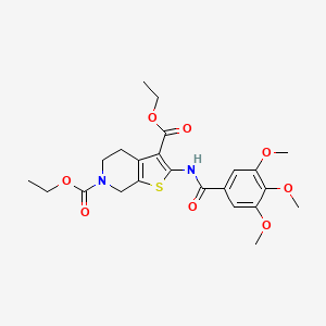 molecular formula C23H28N2O8S B2686144 diethyl 2-(3,4,5-trimethoxybenzamido)-4,5-dihydrothieno[2,3-c]pyridine-3,6(7H)-dicarboxylate CAS No. 864926-48-7