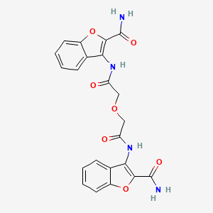 molecular formula C22H18N4O7 B2686156 3,3'-((2,2'-Oxybis(acetyl))bis(azanediyl))bis(benzofuran-2-carboxamide) CAS No. 477295-66-2