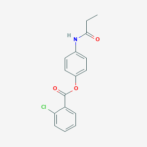 molecular formula C16H14ClNO3 B268619 4-(Propanoylamino)phenyl 2-chlorobenzoate 