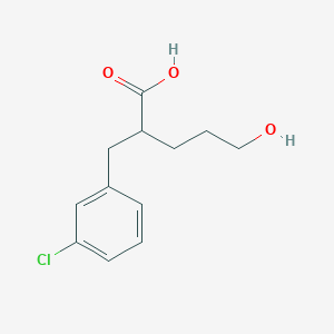 molecular formula C12H15ClO3 B2686202 2-[(3-Chlorophenyl)methyl]-5-hydroxypentanoic acid CAS No. 1506082-63-8