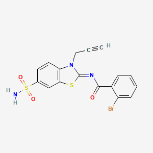 (Z)-2-bromo-N-(3-(prop-2-yn-1-yl)-6-sulfamoylbenzo[d]thiazol-2(3H)-ylidene)benzamide