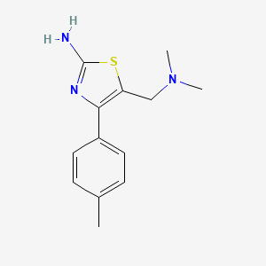 molecular formula C13H17N3S B2686225 5-Dimethylaminomethyl-4-p-tolyl-thiazol-2-ylamine CAS No. 870693-07-5