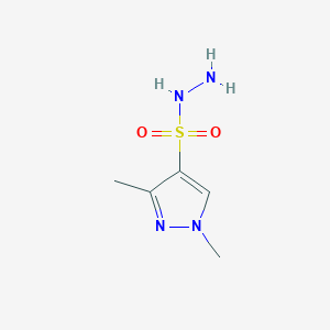 molecular formula C5H10N4O2S B2686230 1,3-dimethyl-1H-pyrazole-4-sulfonohydrazide CAS No. 1006327-16-7