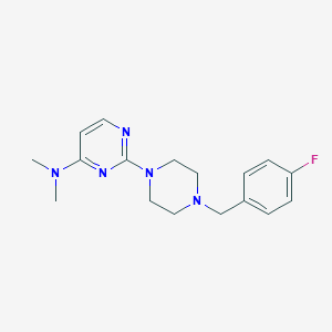 molecular formula C17H22FN5 B2686233 2-{4-[(4-fluorophenyl)methyl]piperazin-1-yl}-N,N-dimethylpyrimidin-4-amine CAS No. 2415632-20-9