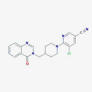 molecular formula C20H18ClN5O B2686234 5-Chloro-6-[4-[(4-oxoquinazolin-3-yl)methyl]piperidin-1-yl]pyridine-3-carbonitrile CAS No. 2380081-80-9