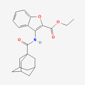 molecular formula C22H25NO4 B2686243 Ethyl 3-(adamantane-1-carbonylamino)-1-benzofuran-2-carboxylate CAS No. 847405-49-6