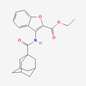 molecular formula C22H25NO4 B2686243 ethyl 3-(adamantane-1-amido)-1-benzofuran-2-carboxylate CAS No. 847405-49-6