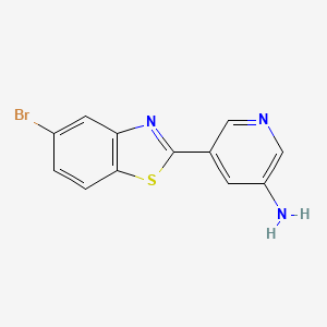 molecular formula C12H8BrN3S B2686249 5-(5-溴-1,3-苯并噻唑-2-基)吡啶-3-胺 CAS No. 1488649-29-1