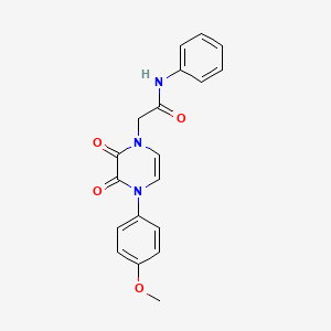 molecular formula C19H17N3O4 B2686250 2-[4-(4-methoxyphenyl)-2,3-dioxopyrazin-1-yl]-N-phenylacetamide CAS No. 891867-15-5