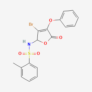 molecular formula C17H14BrNO5S B2686254 N-(3-溴-5-氧代-4-苯氧基-2,5-二氢-2-呋喃基)-2-甲基苯磺酰胺 CAS No. 126956-35-2