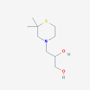 molecular formula C9H19NO2S B2686257 3-(2,2-Dimethylthiomorpholin-4-yl)propane-1,2-diol CAS No. 1594946-20-9