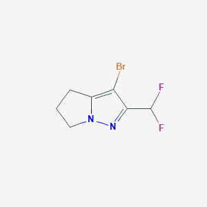molecular formula C7H7BrF2N2 B2686259 3-Bromo-2-(difluoromethyl)-5,6-dihydro-4H-pyrrolo[1,2-b]pyrazole CAS No. 2248387-28-0