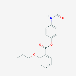 molecular formula C18H19NO4 B268626 4-(Acetylamino)phenyl 2-propoxybenzoate 