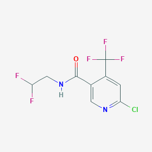 molecular formula C9H6ClF5N2O B2686266 6-Chloro-N-(2,2-difluoroethyl)-4-(trifluoromethyl)pyridine-3-carboxamide CAS No. 2224368-71-0