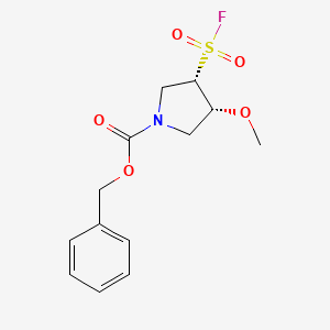 molecular formula C13H16FNO5S B2686267 Benzyl (3S,4R)-3-fluorosulfonyl-4-methoxypyrrolidine-1-carboxylate CAS No. 2305561-79-7
