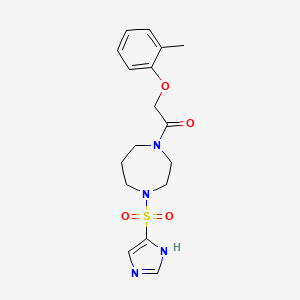 molecular formula C17H22N4O4S B2686272 1-(4-((1H-imidazol-4-yl)sulfonyl)-1,4-diazepan-1-yl)-2-(o-tolyloxy)ethanone CAS No. 1903669-76-0