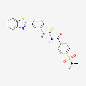 molecular formula C23H20N4O3S3 B2686274 N-((3-(benzo[d]thiazol-2-yl)phenyl)carbamothioyl)-4-(N,N-dimethylsulfamoyl)benzamide CAS No. 477538-76-4