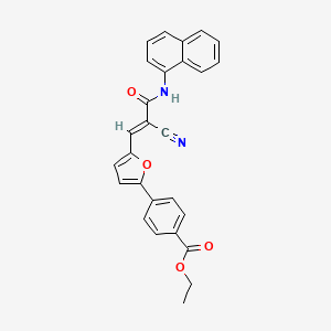 molecular formula C27H20N2O4 B2686281 ethyl 4-[5-[(E)-2-cyano-3-(naphthalen-1-ylamino)-3-oxoprop-1-enyl]furan-2-yl]benzoate CAS No. 341928-53-8