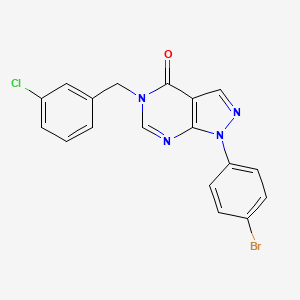 molecular formula C18H12BrClN4O B2686288 1-(4-bromophenyl)-5-(3-chlorobenzyl)-1,5-dihydro-4H-pyrazolo[3,4-d]pyrimidin-4-one CAS No. 1326826-87-2