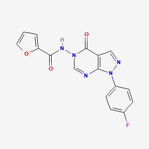 molecular formula C16H10FN5O3 B2686293 N-(1-(4-fluorophenyl)-4-oxo-1H-pyrazolo[3,4-d]pyrimidin-5(4H)-yl)furan-2-carboxamide CAS No. 941930-04-7
