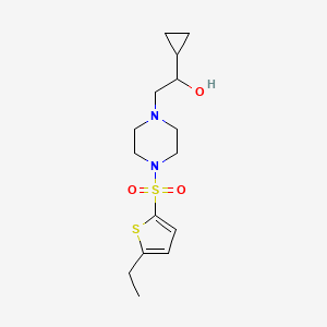 molecular formula C15H24N2O3S2 B2686297 1-环丙基-2-(4-((5-乙基硫代呋喃-2-基)磺酰基)哌嗪-1-基)乙醇 CAS No. 1396870-14-6