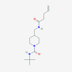 molecular formula C16H29N3O2 B2686299 N-(tert-butyl)-4-(pent-4-enamidomethyl)piperidine-1-carboxamide CAS No. 1235051-28-1