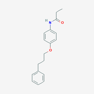 molecular formula C18H21NO2 B268630 N-[4-(3-phenylpropoxy)phenyl]propanamide 
