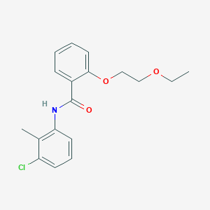 molecular formula C18H20ClNO3 B268631 N-(3-chloro-2-methylphenyl)-2-(2-ethoxyethoxy)benzamide 