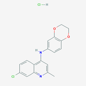 molecular formula C18H16Cl2N2O2 B2686312 N-(7-chloro-2-methyl-4-quinolinyl)-N-(2,3-dihydro-1,4-benzodioxin-6-yl)amine hydrochloride CAS No. 1052409-76-3