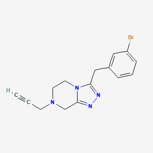 molecular formula C15H15BrN4 B2686313 3-[(3-bromophenyl)methyl]-7-(prop-2-yn-1-yl)-5H,6H,7H,8H-[1,2,4]triazolo[4,3-a]pyrazine CAS No. 1808900-81-3