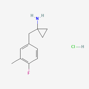 molecular formula C11H15ClFN B2686318 1-(4-氟-3-甲基苯甲基)环丙胺 盐酸盐 CAS No. 2230807-47-1